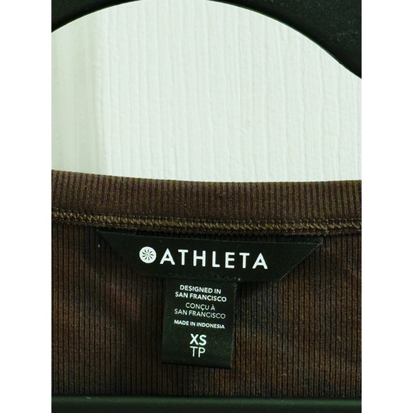 Athleta Signature Rib Henley 3/4 Sleeve Top in Truffle - Picture 3 of 5